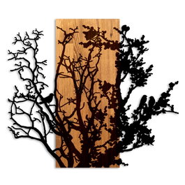 Wallity About Dry Grasses - Escultura de pared en Nogal y Negro